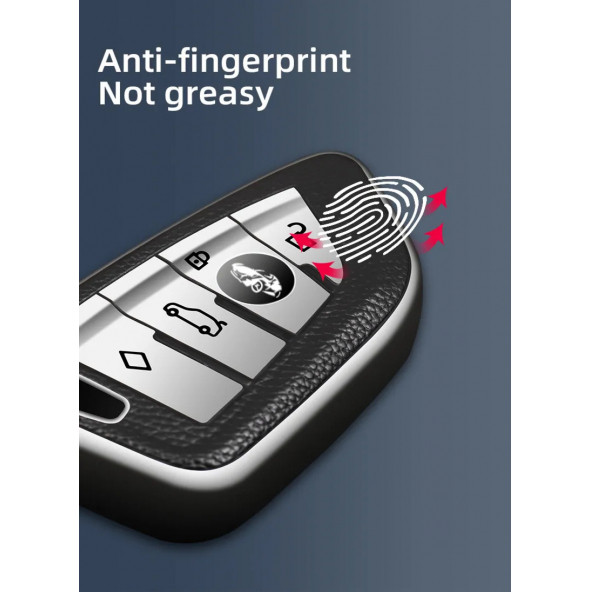 BMW 1 2 3 5 ve X G SERİSİ TPU ANAHTARLIK KILIF (SİYAH-GÜMÜŞ) - Resim 3