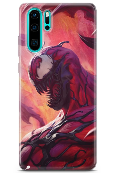 Huawei P30 Pro Uyumlu Kılıf Dc 30 Carnage Kenarları Şeffaf Kapak Pembe