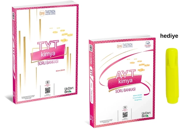 Üçdörtbeş TYT AYT Kimya Soru Bankası Seti 2 Kitap - 1