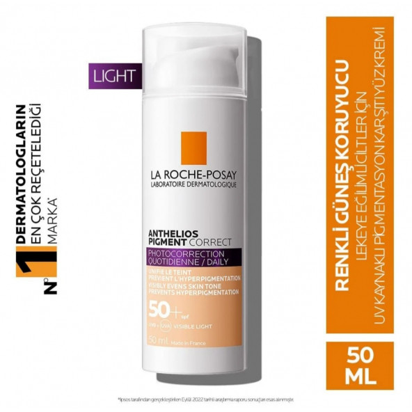 La Roche Posay Anthelios Pigment Correct SPF50+ Renkli Güneş Kremi- Light