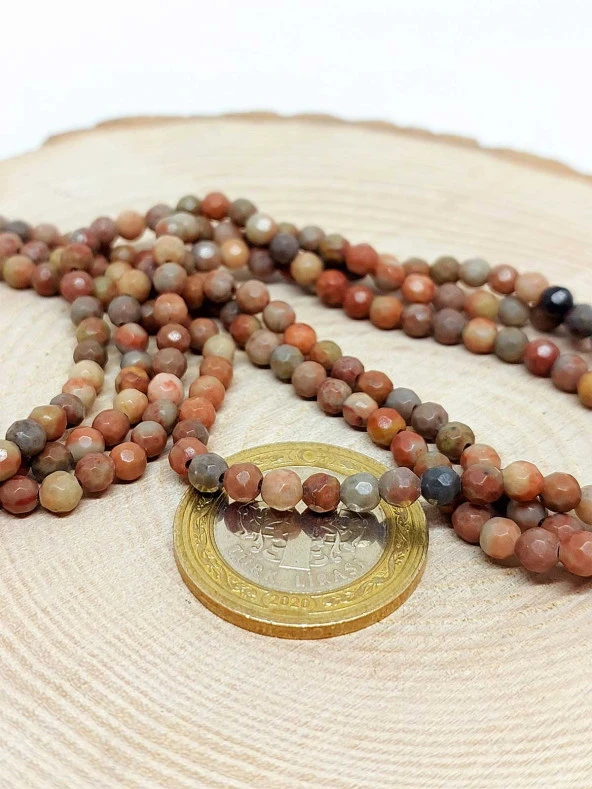 Jasper Taşı Faset Kesim Dizi 4mm (44520) - Resim 2