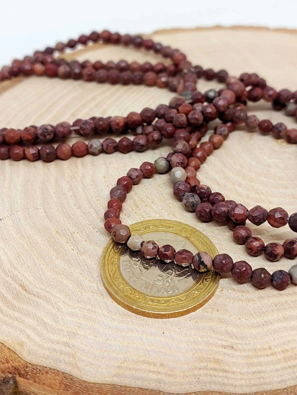 Jasper Taşı Faset Kesim Dizi 4mm (44525) - Resim 2