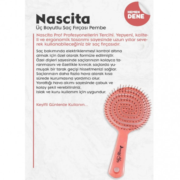 Nascita 3 Boyutlu Profesyonel Saç Fırçası + Silikon Vücut Masaj Ve Temizleme Fırçası - 4