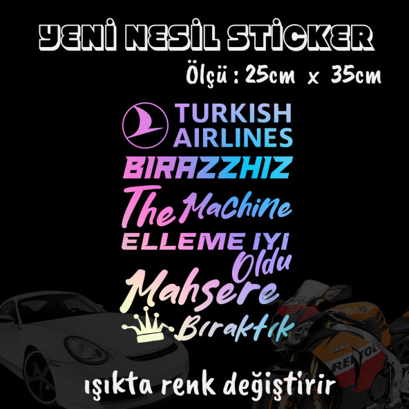 Cam yazıları sticker - Hologram etkili etiket yapıştırma