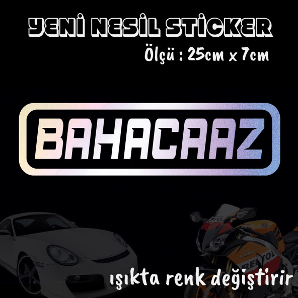 Bakacaz Cam yazıları sticker - Hologram etkili etiket yapıştırma