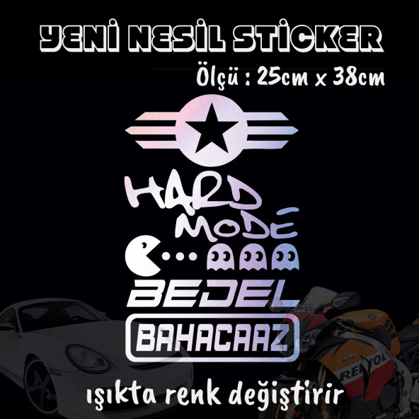 Araba motosiklet yazıları sticker - Hologram etkili etiket yapıştırma