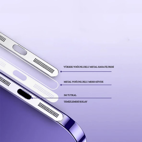 iPhone 14 / 13 / 12 Serisi Hoparlör ve Mikrofon Toz Önleyici Sticker 2ad - 5