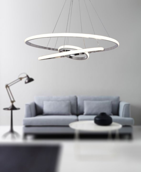 TT Aydınlatma TT300-3 KR  Halka 3 lü Krom Kaplama Led Avize - 3