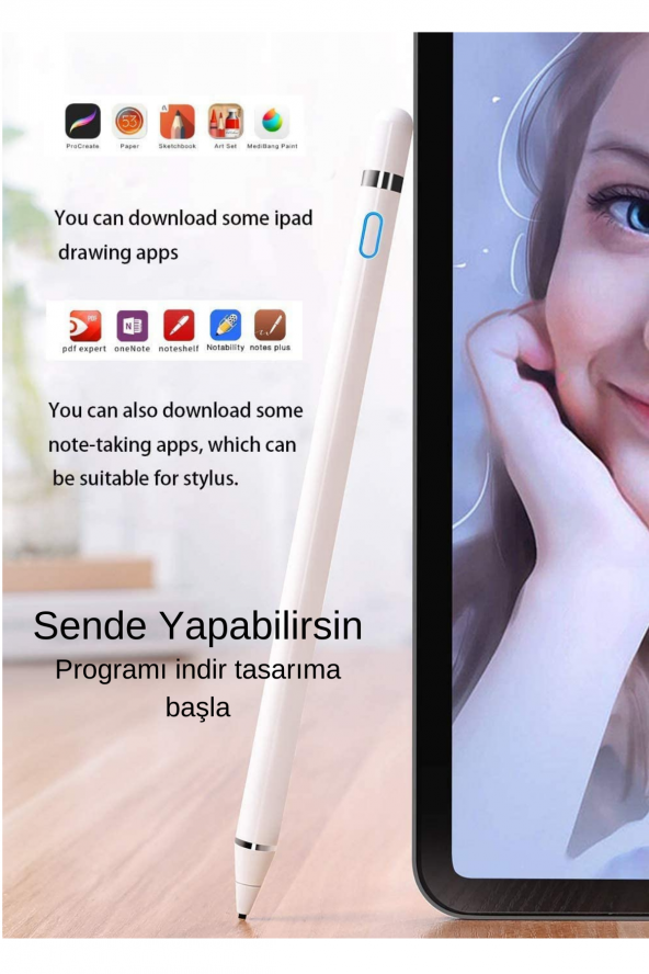 Honor Pad Serisi Uyumlu Dokunmatik Ekran Kalemi Yazı ve Çizim için Tablet Kalemi - 2