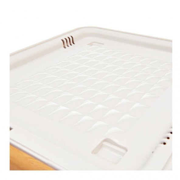 Motek Patateslik Soğanlık Sepeti Oyuncak Kutusu Tekerlekli Organızer Çok Amaçlı Kutu 4X12Lt-Bambu+Krem - 8