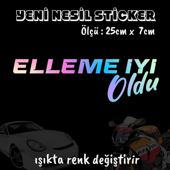 Elleme iyi oldu sticker - Hologram etiket yapıştırma