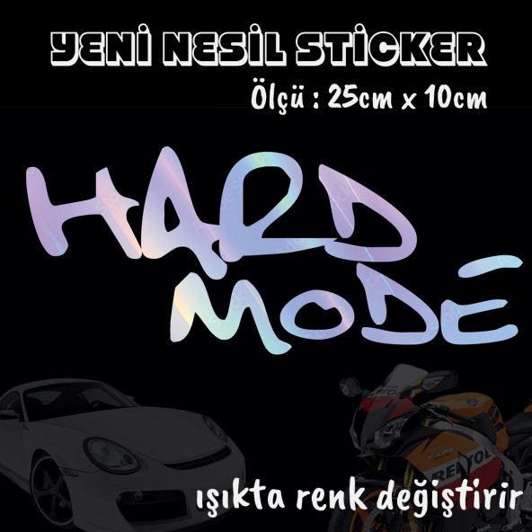 Hard Mode sticker - Hologram etiket yapıştırma 2 adet