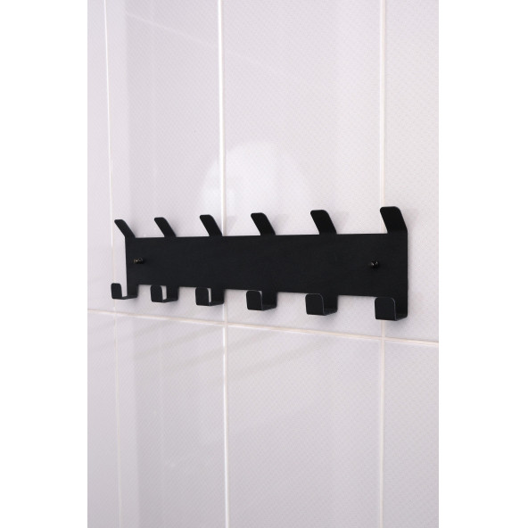 Risingmaber Metal Siyah Amerikan Kapı Arkası Yapışkanlı Askılık Banyo Askılık ve Duvar Askısı MT84S - 3