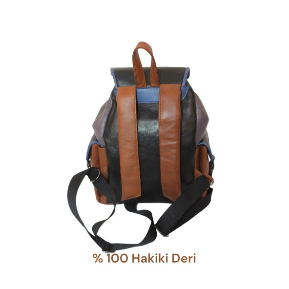 % 100 Hakiki Deri Sırt Omuz Çantası Huge Rainbow 3CepDrRainbowSkG1 - 2
