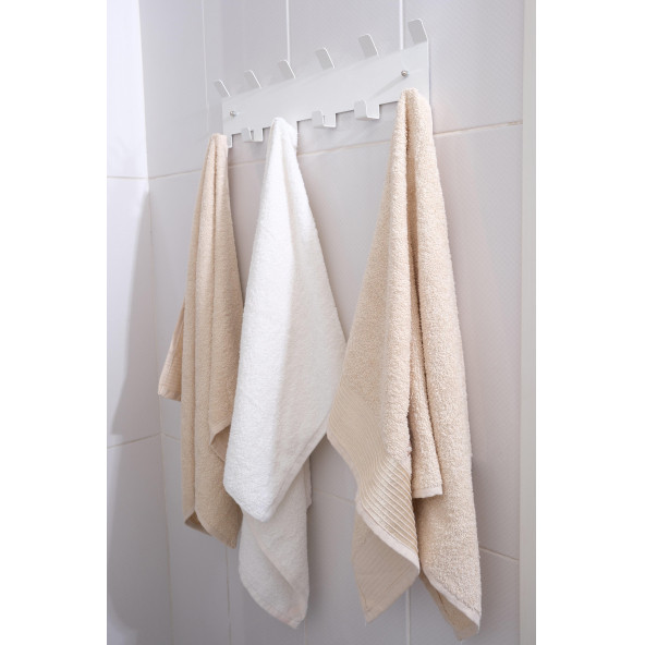 Risingmaber Metal Beyaz Amerikan Kapı Arkası Yapışkanlı Askılık Banyo Askılık ve Duvar Askısı MT84B - 3