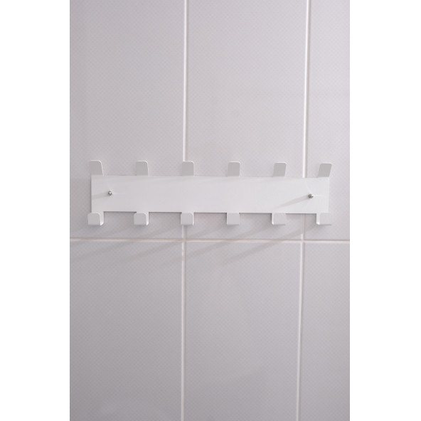 Risingmaber Metal Beyaz Amerikan Kapı Arkası Yapışkanlı Askılık Banyo Askılık ve Duvar Askısı MT84B - 4