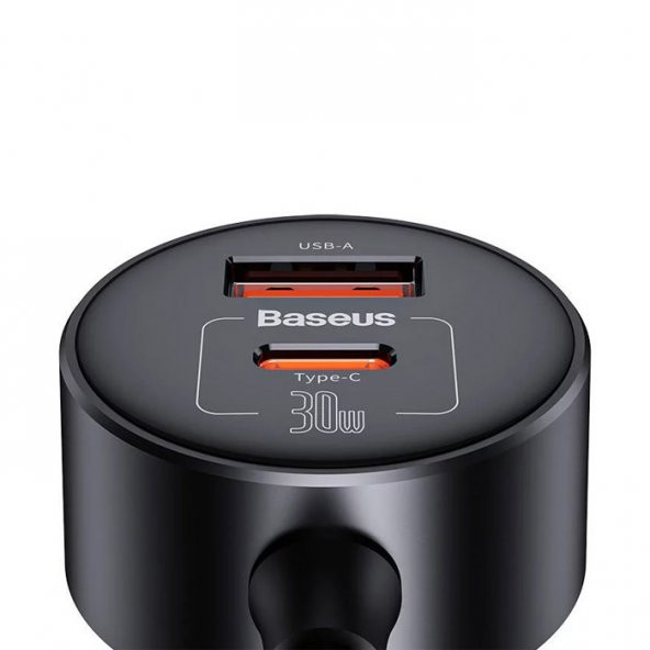 Baseus 30W USB + Type-C Hızlı Şarj Araç Çakmaklık Çoklayıcı Şarj Aleti - 5