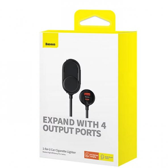 Baseus 30W USB + Type-C Hızlı Şarj Araç Çakmaklık Çoklayıcı Şarj Aleti - 8