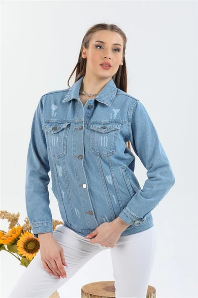 Kadın Yeni Model Kot Ceket 12141226 - 4