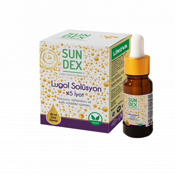 SUNDEX Lugol Solüsyon Yüzde 5 İyot 30 ml Damla