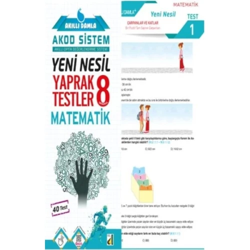 Akıllı Damla Matematik Yeni Nesil Yaprak Testler-8. Sınıf