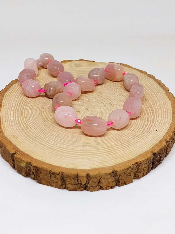 Pembe Kuvars Taşı Şekilli Dizi (44600) - Resim 3