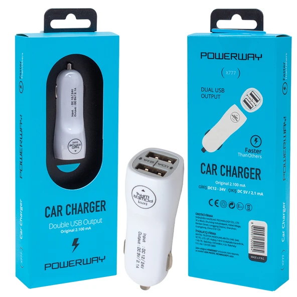 Powerway X-777 Çift Usb'li 2.1 Amper Çakmaklık Araç Şarj Cihazı - 6