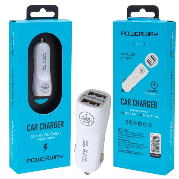 Powerway X-777 Çift Usb'li 2.1 Amper Çakmaklık Araç Şarj Cihazı - 9
