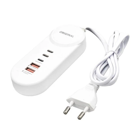 Powermaster PM-20659 15 Watt 2 Type-C + 2 USB-A Şarj + PD Lightning Adaptör - Resim 5