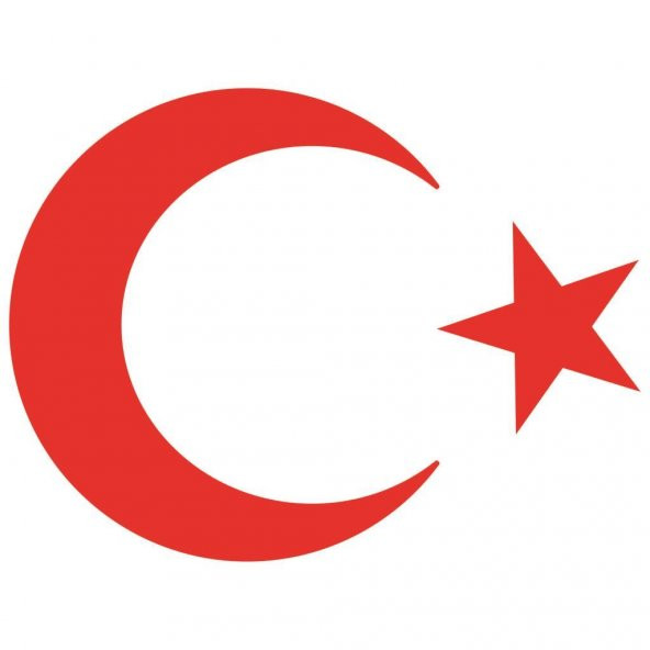 Türk Bayrağı, Ay Yıldız Araba Oto Sticker Kırmızı 60x45 cm
