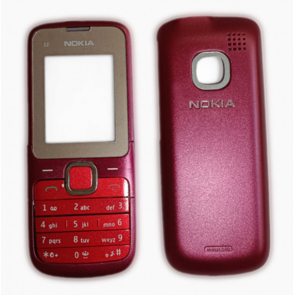 Nokia C2-00 Kapak Nokia C2-00 uyumlu Kırmızı ön Kapak Arka Kapak Tuş Takımı
