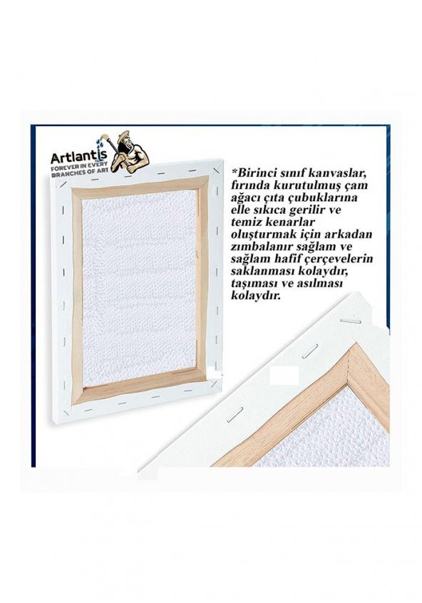 Yağlı Boya Hobi Boyama Seti 1 Paket 25x35 cm Tuval 12 li Yağlı Boya Tüp Resim Paleti Fırça Seti 6 lı - 3