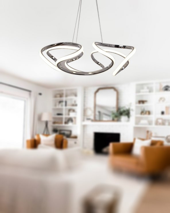 TT Aydınlatma TT307-40-KR  Helezon Modeli Krom Kaplama Led Avize - 2