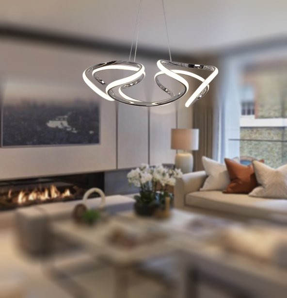 TT Aydınlatma TT307-40-KR  Helezon Modeli Krom Kaplama Led Avize - 3