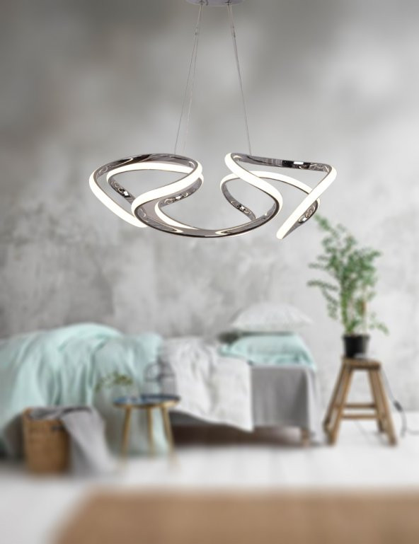 TT307-40-KR TT Aydınlatma Helezon Modeli Krom Kaplama Led Avize - 4