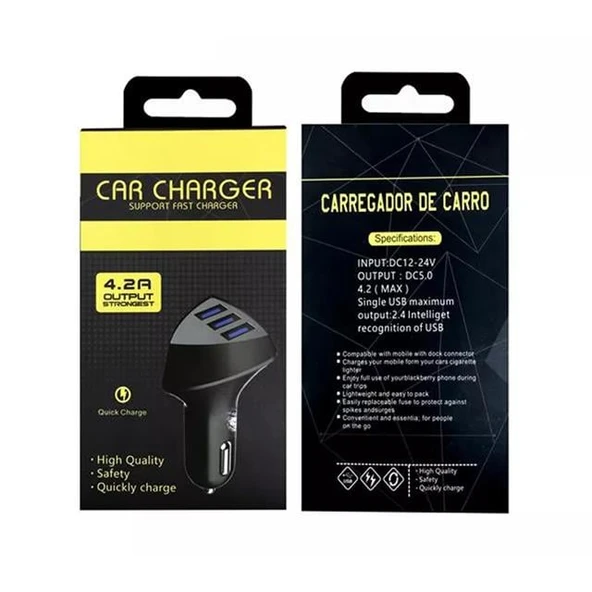 Powermaster 4.2 Amper 3Xusb Çakmaklık Hızlı Araç Şarj Cihazı PM-2417 - Resim 4