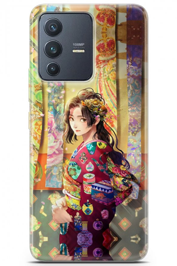 Vivo S12 5G Uyumlu Kılıf Anime 15 Çin Anime Kalın Silikon Açık Yeşil