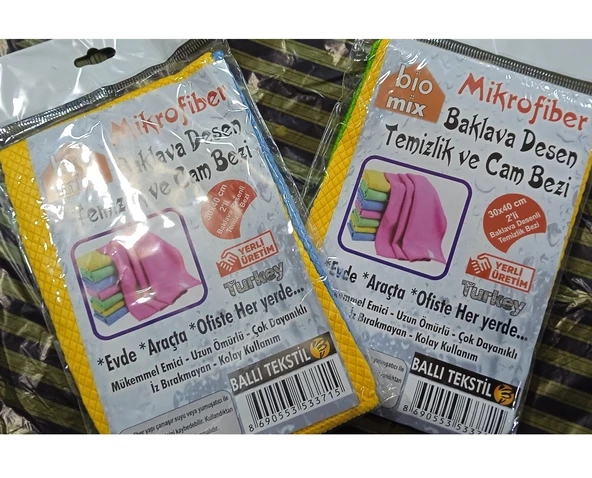 Bio Mix 30lu Mikrofiber Baklava Desen Temizlik ve Cam Bezi (30x40) - 16