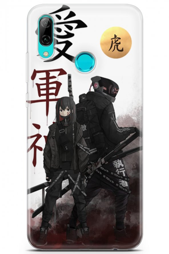 Huawei Y9 2019 Uyumlu Kılıf Anime 16 Japon Anime Hediyelik Kılıf Siyah Beyaz - 1