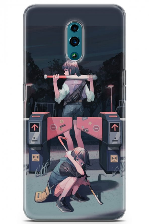 Oppo Reno Uyumlu Kılıf Anime 11 Beyzbol Sopası 4K Baskılı Kılıf Gece Mavisi
