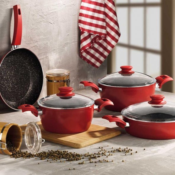 ARYILDIZ BRONX TENCERE SET KIRMIZI