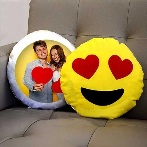 Kalpli Göz Emoji Yastık Kişiye Özel