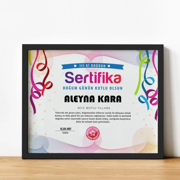 A4 Siyah Yatay Çerçeve Kişiye Özel - 2