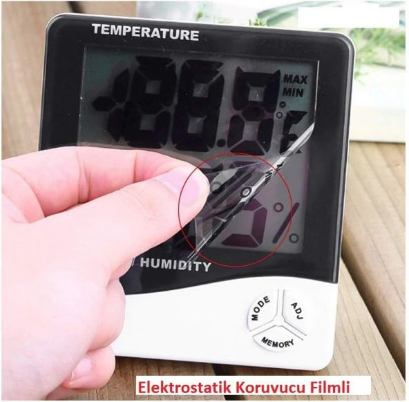 Temperature Dijital Saatli Nem Ölçer Termometre HTC-1 - 7