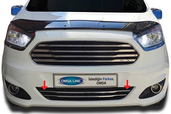 OMSA Ford Courier Krom Ön Tampon Çıtası 2 Parça 2014-2017 Arası - 1