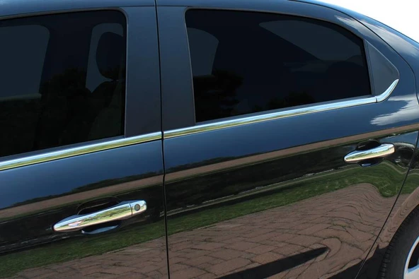 OMSA Peugeot 301 SD Krom Cam Alt Çıtası 6 Parça 2012 ve Sonrası - 2