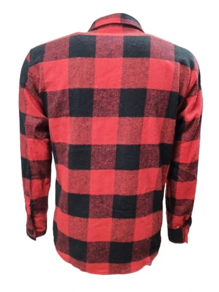 Ronex R00722 Erkek Oduncu Cepsiz Düğmeli Ekose Kareli Gömlek - Resim 4