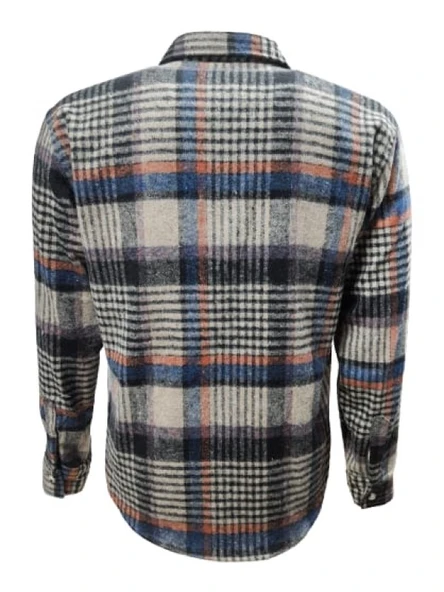 Ronex R00722 Erkek Oduncu Cepsiz Düğmeli Ekose Kareli Gömlek - Resim 2