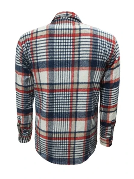 Ronex R00722 Erkek Oduncu Cepsiz Düğmeli Ekose Kareli Gömlek - Resim 6