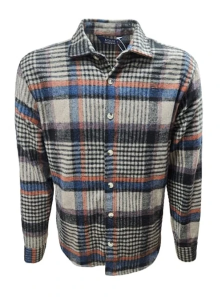 Ronex R00722 Erkek Oduncu Cepsiz Düğmeli Ekose Kareli Gömlek ürün görseli